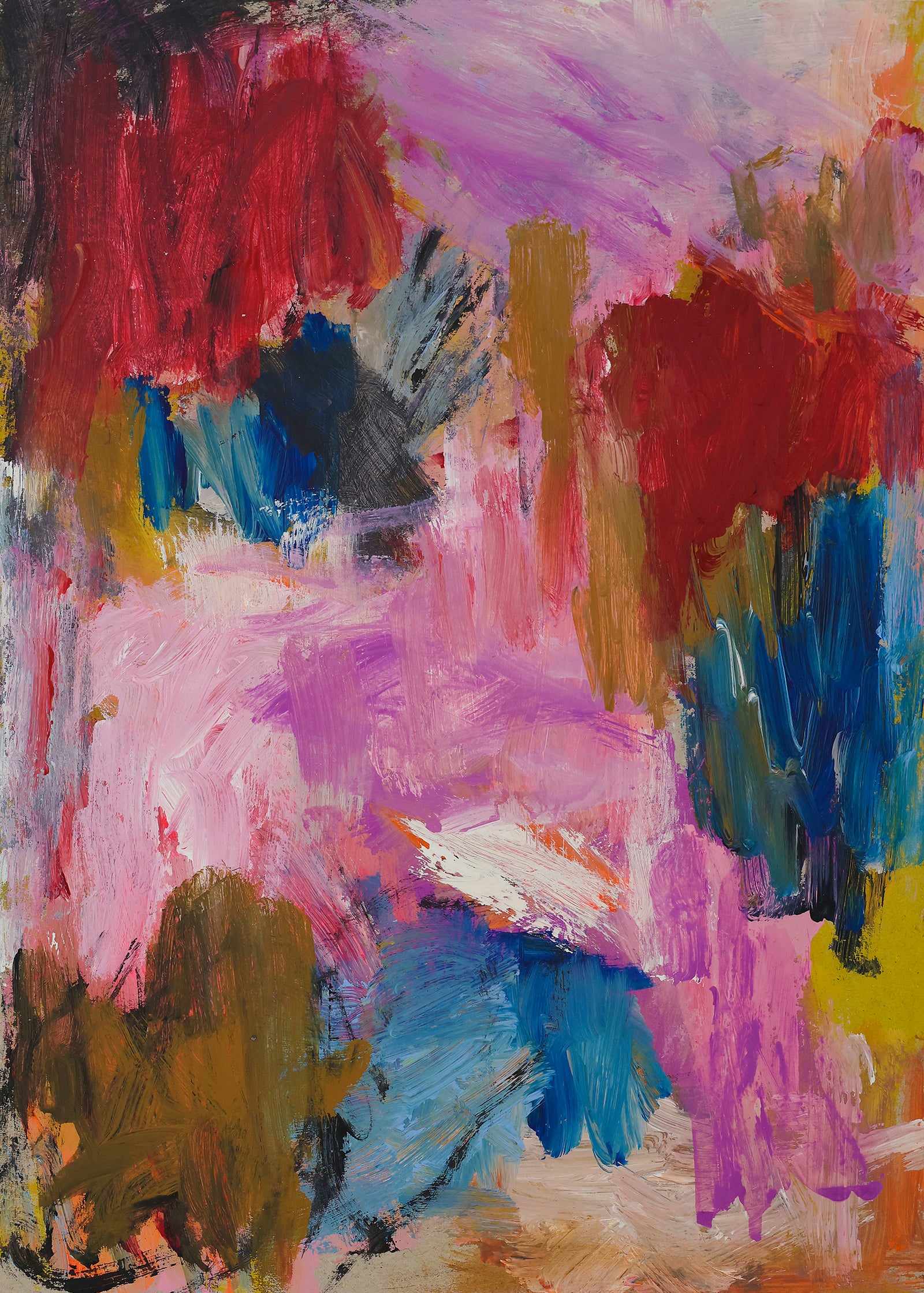 YOKE BAKKER Untitled #14 - P artwork, abstract composition with vibrant colors and textured surface, detailed close-up image.