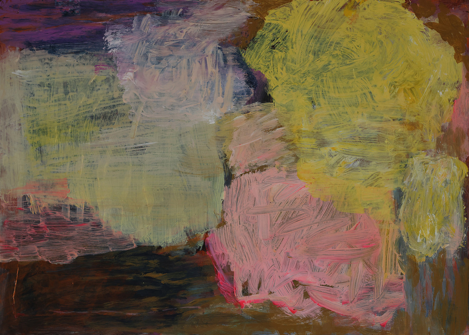 YOKE BAKKER Untitled #15 - P artwork featuring abstract shapes and vibrant colors, displayed on a gallery wall.