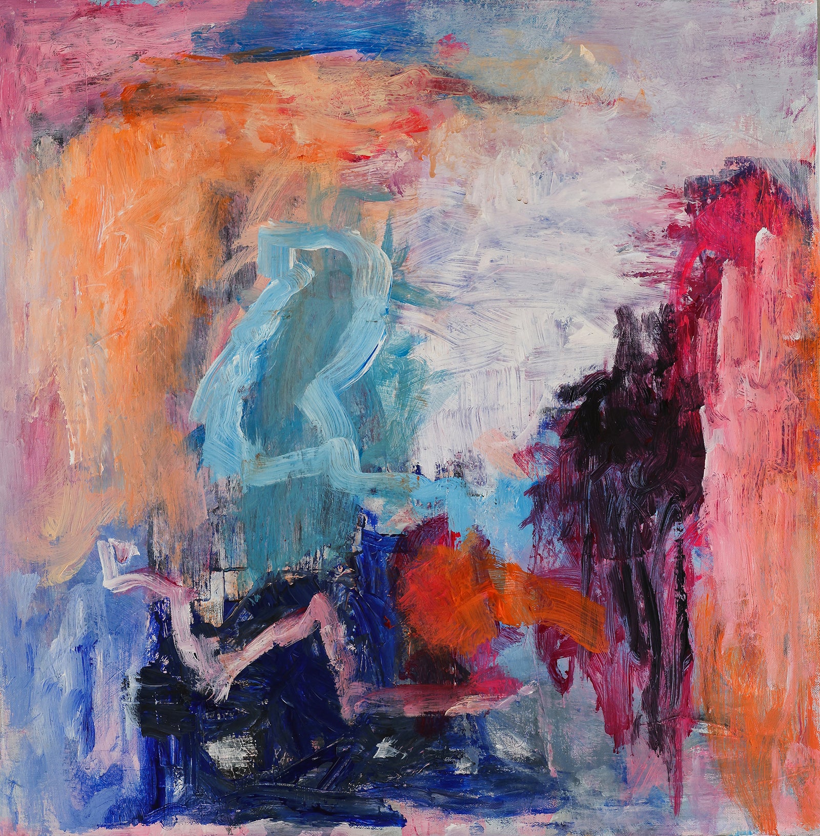 YOKE BAKKER Untitled #19 contemporary artwork, abstract mixed media piece with vibrant colors and textured surface.