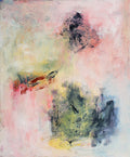 YOKE BAKKER Untitled #18 art print featuring abstract geometric shapes in muted tones, displayed on a white background.